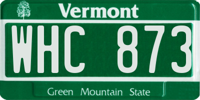 VT license plate WHC873