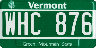 VT license plate WHC876