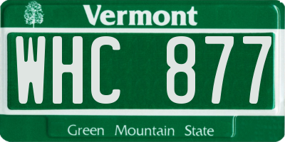 VT license plate WHC877