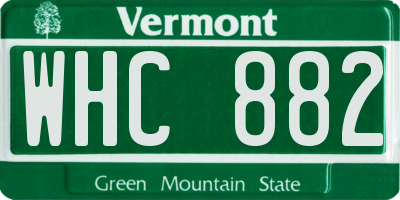 VT license plate WHC882