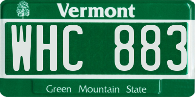 VT license plate WHC883
