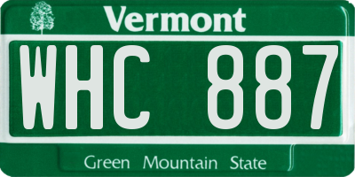 VT license plate WHC887