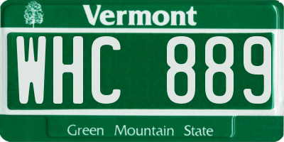 VT license plate WHC889
