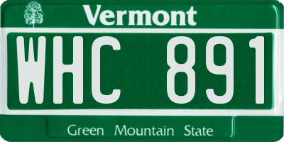 VT license plate WHC891