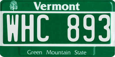 VT license plate WHC893