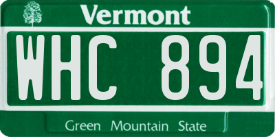 VT license plate WHC894