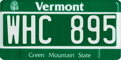 VT license plate WHC895