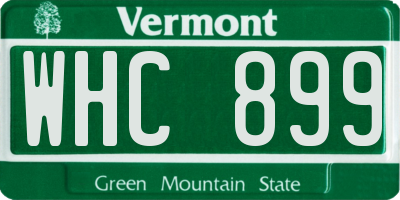 VT license plate WHC899