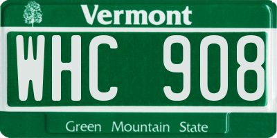 VT license plate WHC908