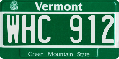 VT license plate WHC912