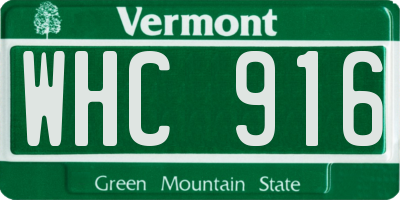 VT license plate WHC916