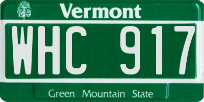 VT license plate WHC917
