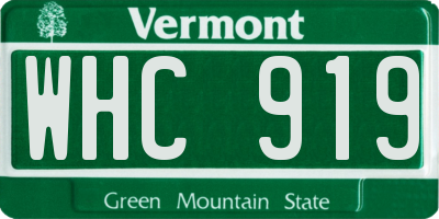 VT license plate WHC919