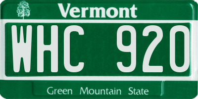 VT license plate WHC920