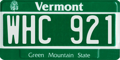 VT license plate WHC921