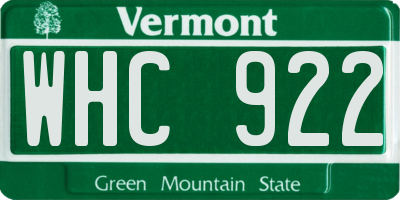 VT license plate WHC922