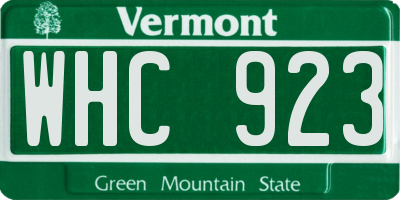 VT license plate WHC923