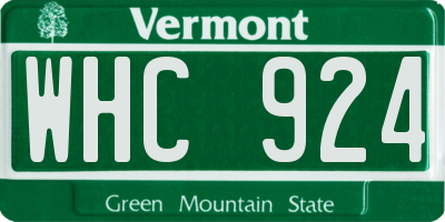 VT license plate WHC924