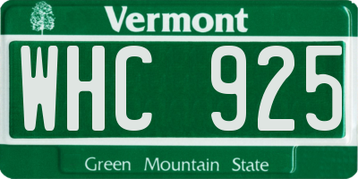 VT license plate WHC925