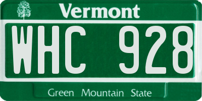 VT license plate WHC928