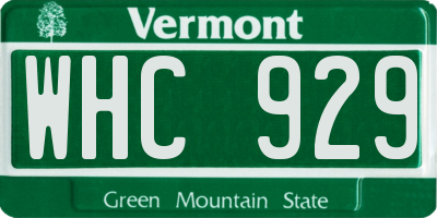 VT license plate WHC929
