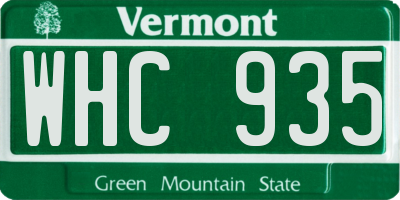 VT license plate WHC935