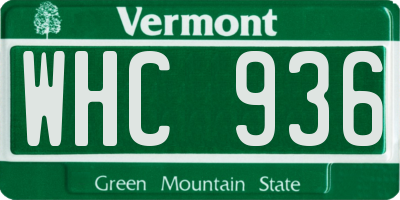 VT license plate WHC936