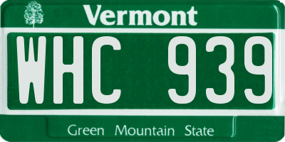 VT license plate WHC939