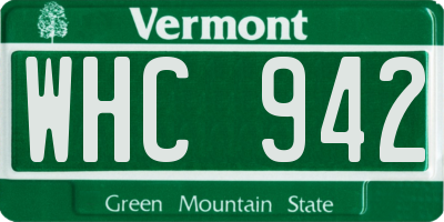 VT license plate WHC942