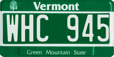 VT license plate WHC945