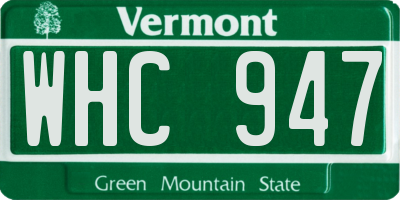 VT license plate WHC947