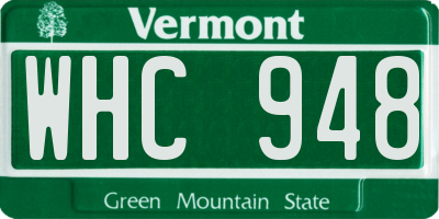 VT license plate WHC948