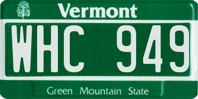 VT license plate WHC949