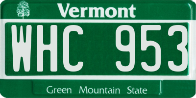 VT license plate WHC953
