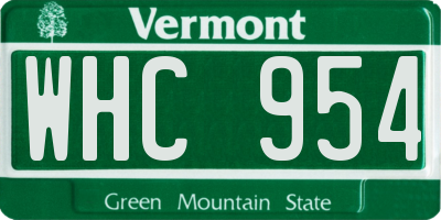 VT license plate WHC954