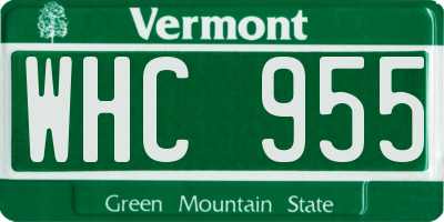 VT license plate WHC955