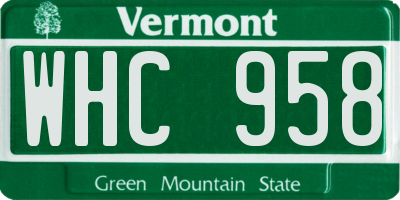 VT license plate WHC958