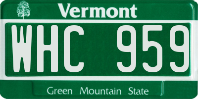 VT license plate WHC959