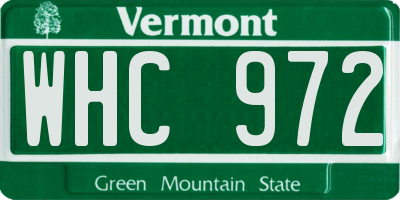 VT license plate WHC972