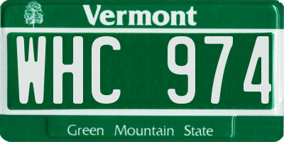 VT license plate WHC974