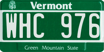 VT license plate WHC976