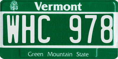 VT license plate WHC978