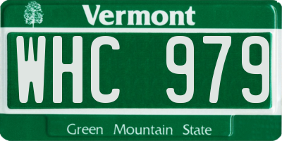 VT license plate WHC979