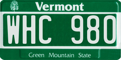VT license plate WHC980