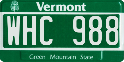 VT license plate WHC988
