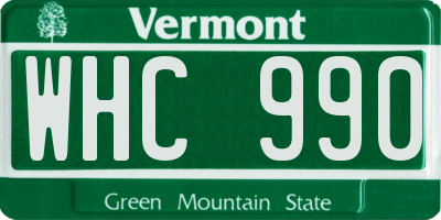 VT license plate WHC990