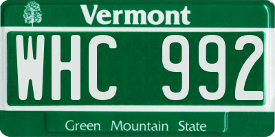 VT license plate WHC992