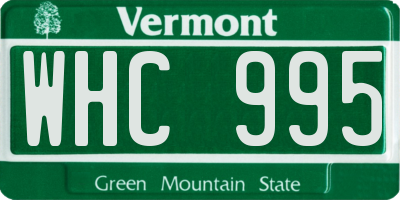 VT license plate WHC995