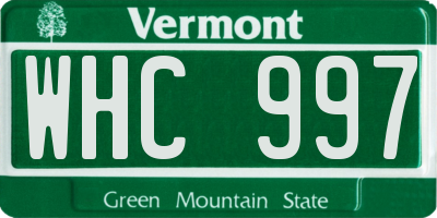 VT license plate WHC997