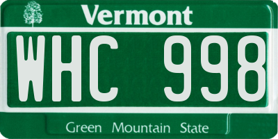 VT license plate WHC998